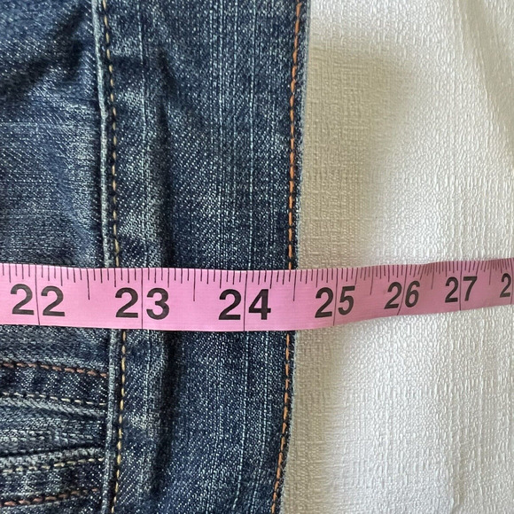 Levis Denim Jean Trucker Jacket Mens Size L Blue Slim Fit Button Front Distress - Picture 5 of 5